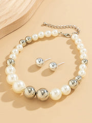 Beaded Contrast Color Dainty Necklace Accessories + Earrings Accessories