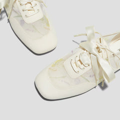 Healing Garden|Square-Toe Lace-Up Sneakerinas (Cristina)
