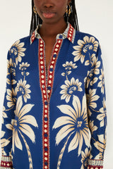 Blue Luna Collared Pajama Shirt