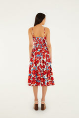 Cherry Blossom Sleeveless Midi Dress