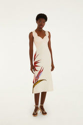 Sand Strelitzia Midi Dress