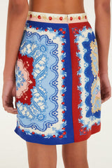Mixed Cherry Royalty Scarf Mini Skirt