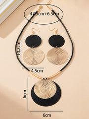 Geometric Round Cut Earrings Accessories Necklaces Accessories Two Pieces Set