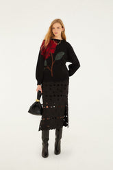 Black Hearts Midi Skirt