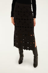 Black Hearts Midi Skirt