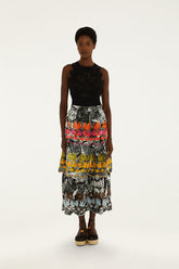 Black Ruta Layered Maxi Skirt