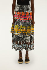 Black Ruta Layered Maxi Skirt