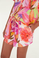 Multicolor Artsy Flora Shorts