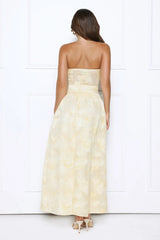 Gorgeous Temptation Strapless Maxi Dress Yellow