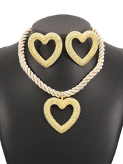 Heart Shape Drop Earrings + Necklaces Accessories
