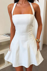 Tatum Halter Mini Dress - White