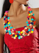 Rustic Charm Multi-Layer Wood Bead Necklace & Earring Set
