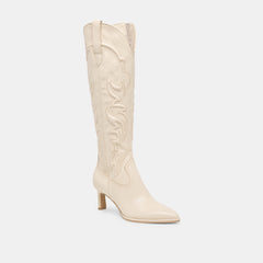 Alisa Boots Creme Leather