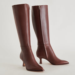Auggie Wide Calf Boots Chocolate Leather