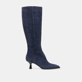 Auggie Wide Calf Boots Navy Suede