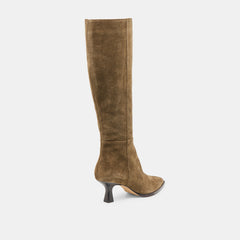 Auggie Wide Calf Boots Olive Suede