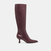 Auggie Wide Calf Boots Wine Leather