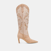 Finley Stud Boots Camel Suede