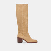Lucyle Wide Calf Boots Dk Taupe Suede