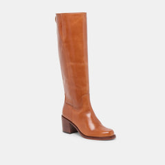Lucyle Wide Calf Boots Tan Leather