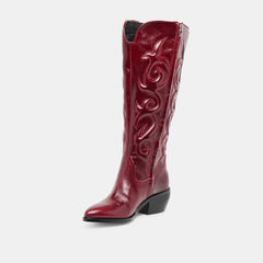 Mirla Wide Calf Boots Oxblood Leather