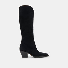 Raj Extra Wide Calf Boots Onyx Suede