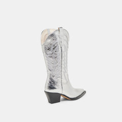 Ryland Extra Wide Calf Boots Silver Distressed Leather