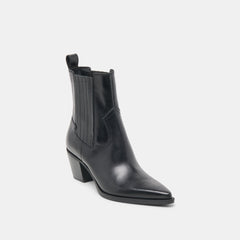Slim Booties Black Leather