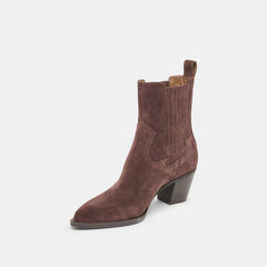 Slim Booties Mahogany Suede