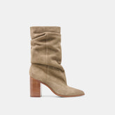 Talina Wide Calf Boots Olive Suede