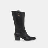 Vern Wide Calf Boots Black Leather