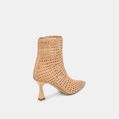 Lonni Booties Light Tan Woven Leather