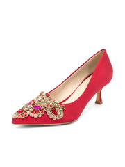 Sabrina Pointed Toe Kitten Heel