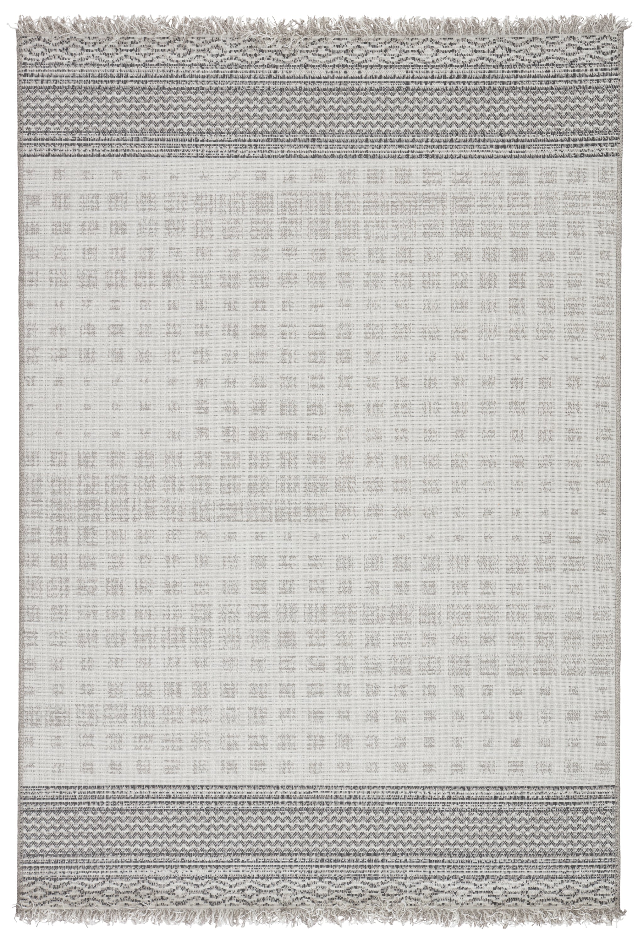 Jaipur Living Marion Indoor/ Outdoor Bordered Gray/ Light Gray Area Rug