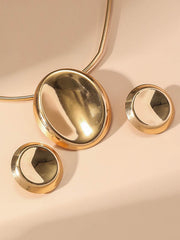 Geometric Solid Color Earrings Accessories + Necklaces Accessories Three Pieces