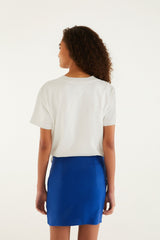 Blue Seahorse Embroidery Mini Skirt