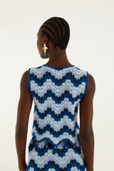 Blue Waves Crochet Top