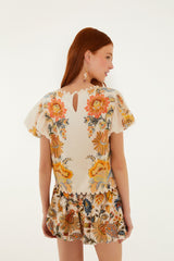 Light Pink Ligia Short Sleeve Blouse