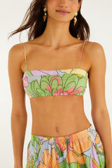 Multicolor Spring Affair Beaded Crop Top
