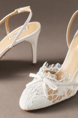 Badgley Mischka Oakville Slingback Lace Bow Heels
