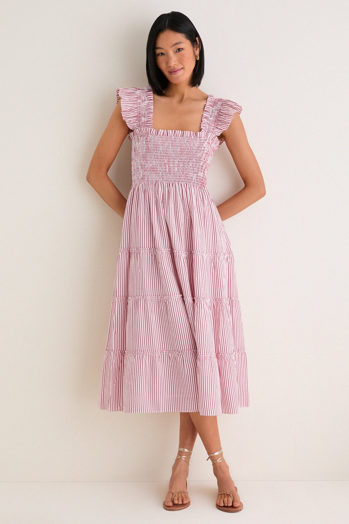 Red Ticking Stripe Ellie Nap Dress