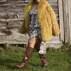 Gyra Wide Calf Boots Chocolate Leather