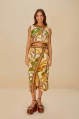 Sand Foliage Sketch Blouse