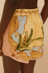 Multicolor Banana Royalty Kaleidoscope Shorts