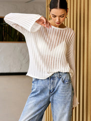 Oversized Semi-Sheer Long Sleeve Sweater