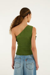 Green One Shoulder Blouse