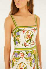 Sand Tropical Scarf Sleeveless Mini Dress