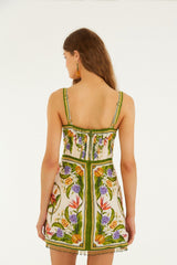 Sand Tropical Scarf Sleeveless Mini Dress