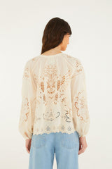 Soft Pink Artisanal Long Sleeve Blouse