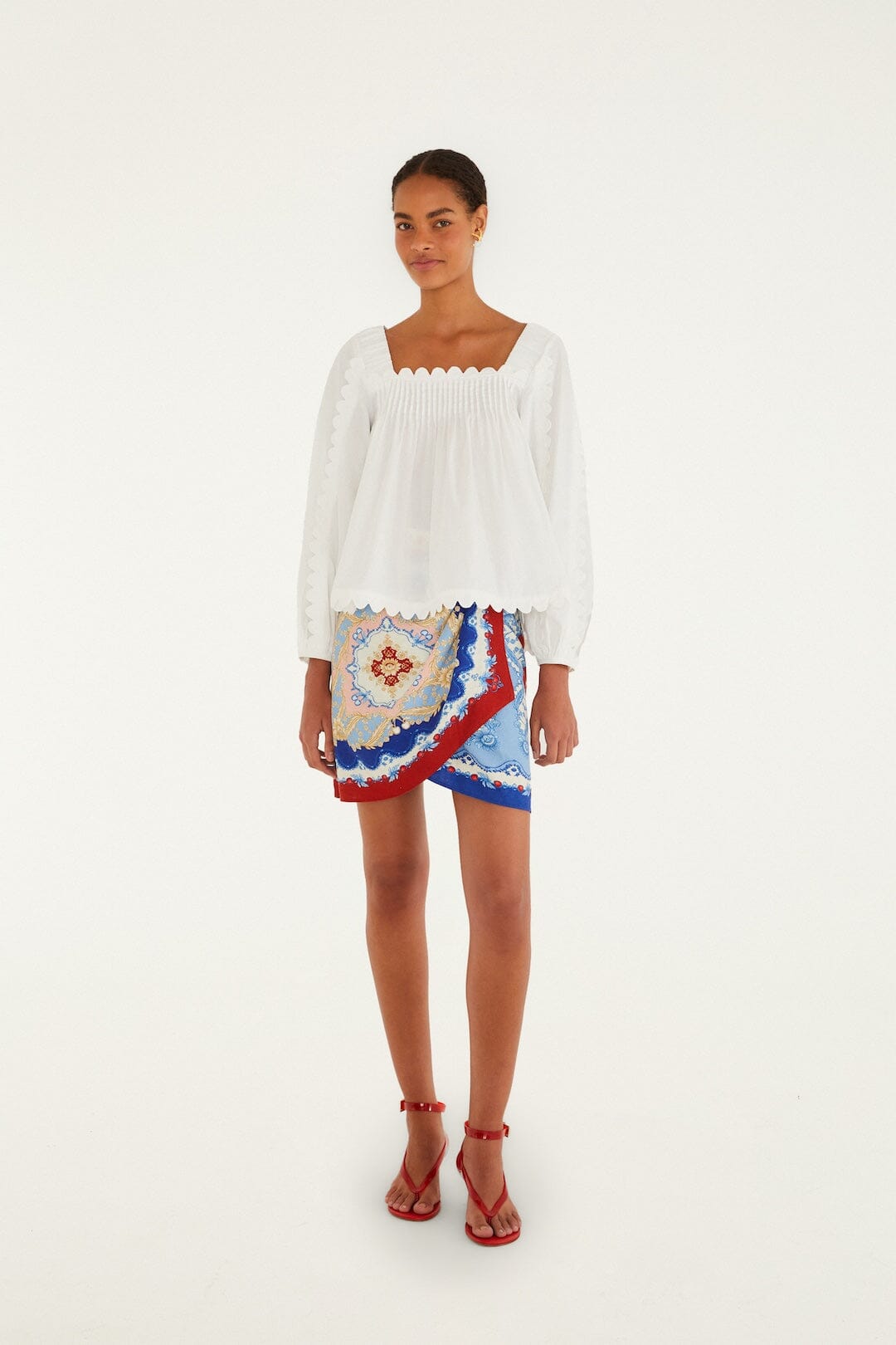 Mixed Cherry Royalty Scarf Mini Skirt